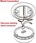 Wired connection setup for Hardwired Dual 4K Covert Security Camera Disguised As A Classic Smoke Detector.