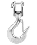 Built Like A Tank Heavy Duty Swivel Hook For Engine Hoist featuring secure safety latch, made of stainless steel with 1000 kg lift capability.