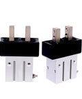 Heavy Duty Pneumatic Finger Cylinder Gripper Actuator MHK2 25D solid aluminum connector with dual metal pins.
