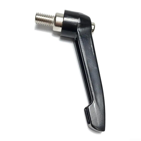 Crank Up Your Indoor Rides With These Rugged All Metal Exercise Bike Seat Post Clamping Levers featuring a black steel quick release lever.