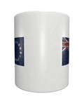 Cook Islands Flag With Polygonal Effects 11 Oz Coffee Mug Double Sided Print With Handle Premium Ceramic Cup Great Gift For Your Morning Joe And Home Office Crew Everyday Use