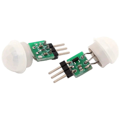 PIR Motion Sensor Module With Wide 2.7V To 12V DC Range, mini PCB sensor with white dome lens and 3-pin header