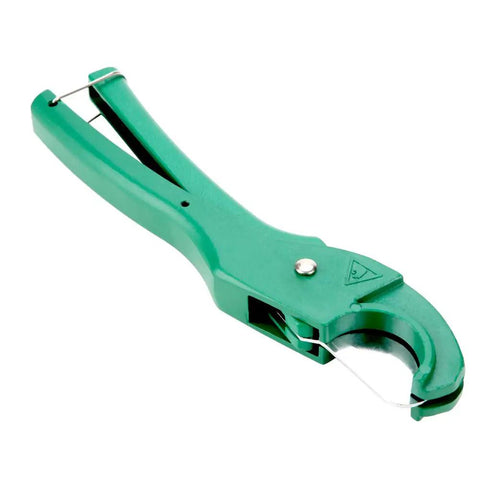 PVC Pipe Cutter With Ratchet Mechanism, Aluminum Alloy Body, Ergonomic Handle, High Precision Tube Cutter in green color