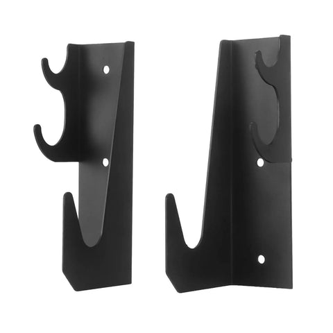 Black steel 2 Pack Heavy Duty Floor Jack Storage Rack Wall Mount Stand for hydraulic trolley jacks.