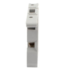 Side view of 10 Pack ASK1EN DIN Rail Mount Fuse Holder Terminal Block For 4mm2 Wire 500V Gray 58mm X 42mm X 7mm Fits 5x20mm Fuses