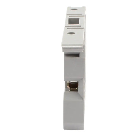 Side view of 10 Pack ASK1EN DIN Rail Mount Fuse Holder Terminal Block For 4mm2 Wire 500V Gray 58mm X 42mm X 7mm Fits 5x20mm Fuses