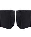 Heavy Duty Dust Cover For 8-Inch Studio Monitors Pro Grade Gear Shield Keeps Dust Off Yamaha HS8 Adam T7V KRK Rokit 8 G4 JBL 308P MkII PreSonus E8 XT Two Pack shown, black fabric, pack of two.