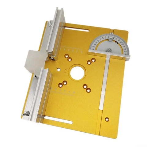 Heavy Duty Rustproof Aluminum Router Table Insert Plate For Woodworking Pros With A Smooth Operator Finish, 240x200mm size, shown from above.
