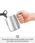Premium Home Barista Espresso Machine With Manual Microfoam Milk Texturing 1650 Watt Rapid Steam Wand milk frothing in stainless steel pitcher