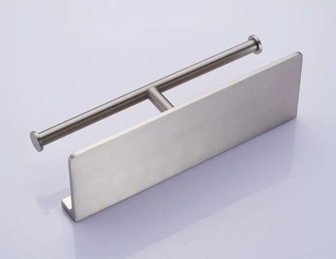 Durable Double Toilet Paper Holder With Storage Shelf Wall Mount Brushed Nickel Finish For Home And Hotel Bathrooms Keeps Toilet Tissue Accessible No Fuss Easy Reach No Clutter Sturdy Brass Construction