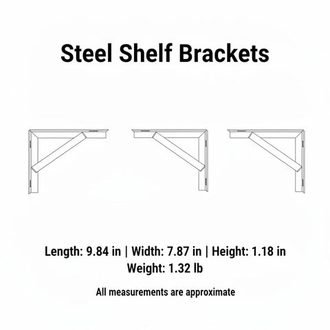 Heavy Duty Steel L Brackets For Floating Shelves Garage Racks And Wall Storage Angle Iron Support For DIY Projects Reinforcement