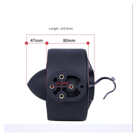 Beefed Up 800W High Speed Underwater Propeller Thruster For ROV And DIY Submersible Robot, side view showing dimensions