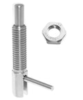 Heavy Duty M8 Telescopic L Shaped Plunger Pin With Nut, stainless steel, spring loaded, for cabinetry and automotive use.