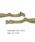 2 Pack Adjustable Backpack Straps With Retractable Buckles For Outdoor Travel Hiking Camping And Jogging Gear Heavy Duty Nylon Quick Dry Easy Replacement Army Green shown on white background with dimensions