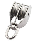 M50 Double Pulley Block Set, Stainless Steel 304 Heavy Duty Swivel Pulley System for Lifting and Cable Loading, Two Pack