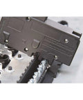 Rock Solid 100 Amp 120 240 Volt Electrical Load Center With 20 Spaces And 40 Circuits Combination Mount Main Breaker Panel Box close-up of circuit breaker installation.