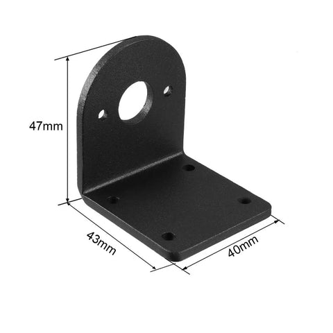 Heavy-duty alloy steel motor mounting brackets, 3mm thick L-shape with precise 13mm holes, ideal for DIY projects and motor builds.