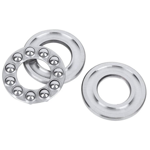 Five-pack mounted axial ball thrust bearings in silver steel with 5/8 inch bore