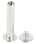 Rivet Nuts Kit M4 60 Piece Stainless Steel Fastener Set With 30 Rivets And 30 Screws Flat Round Head 9.5mm Handy Do It All Hardware For DIY Projects Leather Metal And Auto, close-up of stainless rivet and screw