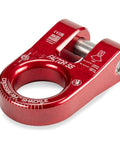 Red Aluminum Winch Shackle For Recovery Gear, Single-Pin Design, 12,000 Lb Working Load Limit At 0-5 Degrees, Powder Coated Aluminum
