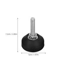 Heavy Duty Adjustable Leveling Feet Set Of 8 For Machinery And Tables Carbon Steel Furniture Levelers with dimensions shown