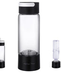 Hydrogen Water Generator Bottle With Dual Chamber SPE PEM System Max 4000 PPB Self Cleaning BPA Free Glass Cup 380 Ml Black