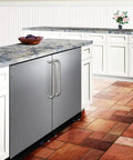Game Changer Undercounter All Freezer With Stainless Steel Finish And Slick Towel Handle Roomy Door Racks Adjustable Thermostat Quick Defrost fits under kitchen countertop.