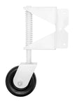 Heavy Duty Swing Gate Wheel Caster For Vinyl Gates Up To 200 Pounds, 360 Degree Swivel, Spring Loaded, 3.9 Inch Diameter, White