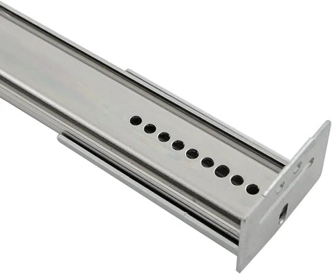 Bottom Centered Drawer Slide Mount For Cabinets And Dressers, Beefy Heavy Duty Center Drawer Track, 14 inch steel, side view