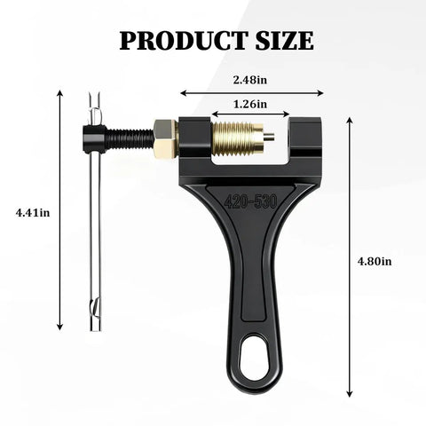 Built Tough Motorcycle Chain Breaker Tool Adjustable From 420 To 530 Chain Size Master For Bicycles Dirt Bikes And Scooters dimensions