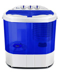 Twin Tub Semi Automatic Washer Engineered For A No Sweat Laundry Day With A Sleek Quiet Motor And Extended Hoses For Straight Up Hassle Free Cleans On Medium Loads In Small Spaces, blue color.