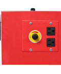 Control panel of 725 CFM Built Tough Tabletop Dust Collector And Benchtop Air Cleaner With HEPA Carbon Filter showing variable speed dial and power outlets.