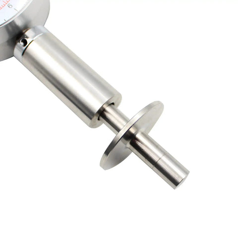 Close-up of Fruit Hardness Tester Penetrometer GY3 Sclerometer Gauge, metal body, for measuring fruit maturity in labs and farms.