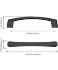 10 Pack 4 Inch 102mm Matte Black Cabinet Handles For Kitchen Cabinets Drawers Dresser Wardrobe Zinc Alloy Hardware dimensions