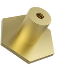 Close-up of Brushed Gold Hexagon Cabinet Knobs And Drawer Pulls, 12 Pack, 1-1/3 Inch, Dope Brass Hardware, showing threaded insert.