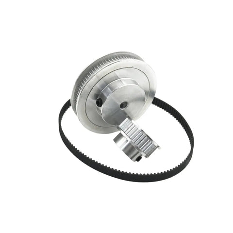 Upgrade Your 3D Printing Setup With This Sturdy Yushop Timing Pulley Kit Featuring Smooth Low Noise Operation Perfect For Precision CNC Machines And Stepper Motors With A Reducer Ratio Of One To Two And Multiple Bore Size Options, silver metal timing pulley and black belt set for 3D printers