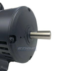 Close-up of Top Shelf 7.5 Hp Electric Motor Replacement For One Phase Air Compressor 184T Frame with metal shaft.