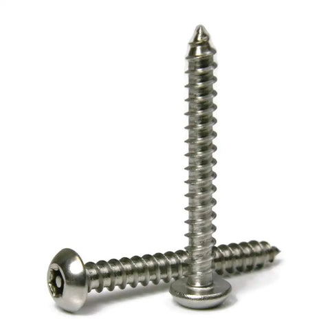Heavy-Duty Torx With Pin Tamper Proof Security Button Head Sheet Metal Screws Badass 18-8 Stainless Steel in T25 Drive.