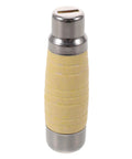 DIY Replacement Wooden Handle for Japanese Knife, Ergonomic Round Grip with beige finish and metal accents
