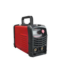 300 Amp Inverter Welder Kit With Dual Voltage 110 Volt 220 Volt All Copper Drive MMA Welder For Home Shop And DIY Projects Full Kit Included Workhorse Performance red and black unit with handle
