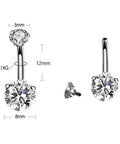 Pain Free Belly Button Piercing Kit With 14G Hypoallergenic Steel Needles And Clamp Pro Grade Navel Ring Starter Set shown