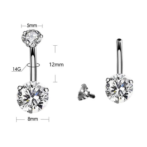 Pain Free Belly Button Piercing Kit With 14G Hypoallergenic Steel Needles And Clamp Pro Grade Navel Ring Starter Set shown