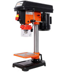 Powerful 8-Inch Benchtop Drill Press With Laser Precision Positioning For Wood And Metal, compact design with integrated vise clamp.