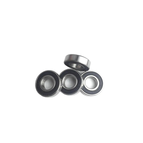 Get These Awesome 6007RS Ball Bearings Measuring 35x62x14mm With Double Rubber Seals, stacked, showcasing ABEC-3 grade.