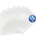 Straight Up Solid Heavy Duty Heat Shrink Wrap Bags 500 Pack 4x6 Inch Clear Film stacked for easy access and storage.