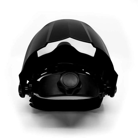 Professional Grinding Face Shield Featuring Anti Fog Lens And Wide View Protector For Industrial Work and Woodworking Shops Built Tough To Handle Gnarly Debris No Stress At All Top Tier, front view with adjustable headband.