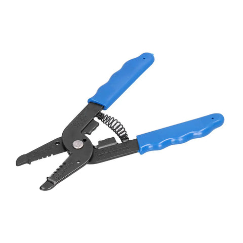 Alloy Steel Wire Stripping Pliers With Built In Crimping Tool And Cutting Mouth Ruler Scale For Electricians, blue handles.