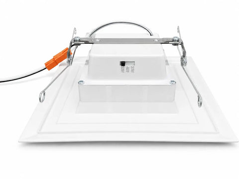 AH Lighting 6 Inch Square 5CCT Recessed Retrofit Downlight Dimmable with Baffle Trim - UL Certified - 12 Pack back view with wiring.
