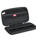 Open black EVA protective case showing compartments for up to three Samsung T7/T7 Touch SSDs, Rugged Travel Case For Samsung T7 And T7 Touch Portable SSD 1TB 2TB 500GB USB 3.2 External Solid State Drive.