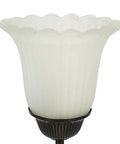Touch Bedside Lamp With Dual USB Ports And 3 Way Dimming, Vintage White Glass Shade Leaf Design For Bedroom Or Living Room